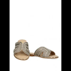Calzaro Sandalias | Sandalia Plana 10027 Etika Punta Blanca Plomo .
