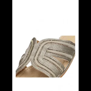 Calzaro Sandalias | Sandalia Plana 10027 Etika Punta Blanca Plomo .