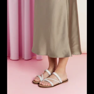 Calzaro Sandalias | Sandalia Plana 3009 Piel Plata Caitlin.