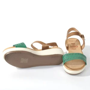 Calzaro Sandalias | Sandalia plana 277 verde