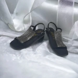 Calzaro Sandalias | Sandalia Plana Adorno Metalizado 501 Negro.