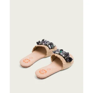 Calzaro Sandalias | Sandalia plana adornos 2704 Matilde negro.