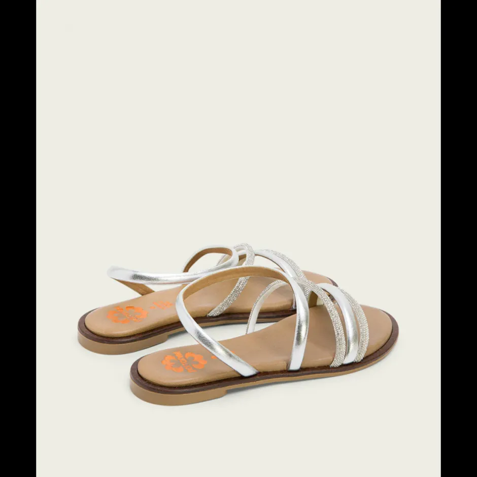 sandalia_plana_con_brilla_3.webp Calzaro Sandalias | Sandalia Plana con Brillantes 3010 Piel Plata Cara.