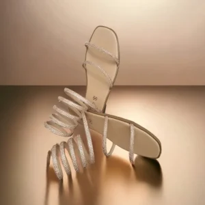 Calzaro Sandalias | Sandalias | Sandalia Plana Fantasía 23500 Nude Dorado