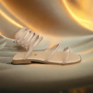 Calzaro Sandalias | Sandalias | Sandalia Plana Fantasía 23500 Nude Dorado