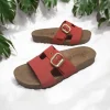 Calzaro Sandalias Bios | Sandalia Plana Jerba 139 Cuero, Coral.
