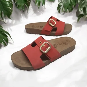 Calzaro Sandalias Bios | Sandalia Plana Jerba 139 Cuero, Coral.