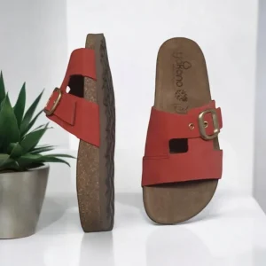 Calzaro Sandalias Bios | Sandalia Plana Jerba 139 Cuero, Coral.