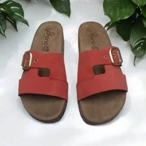 Calzaro Sandalias Bios | Sandalia Plana Jerba 139 Cuero, Coral.