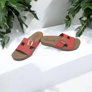 Calzaro Sandalias Bios | Sandalia Plana Jerba 139 Cuero, Coral.