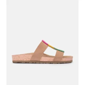 Calzaro Sandalias Bios | Sandalia Plana Jerba 124 Multi Fucsia, Mostaza, Verde.