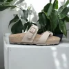 Calzaro Sandalias Bios | Sandalias Bios | Sandalia Plana Jerba 091 Nobuck Arena Beige