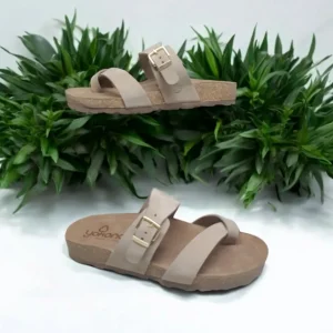 Calzaro Sandalias Bios | Sandalias Bios | Sandalia Plana Jerba 091 Nobuck Arena Beige