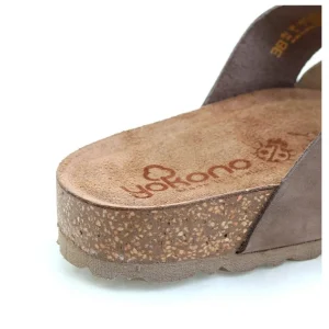 Calzaro Sandalias Bios | Sandalia Plana Jerba 122 Rojo Coral, Taupe y Marrón.