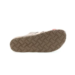 Calzaro Sandalias Bios | Sandalia Plana Jerba 122 Rojo Coral, Taupe y Marrón.