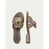 Calzaro Zuecos | Sandalias | Sandalia Plana Lena 243268 Oro Platino