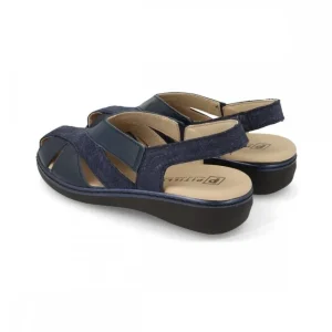 Calzaro Sandalias | Sandalia Plana Mujer 5583 Punta Cerrada Azul.