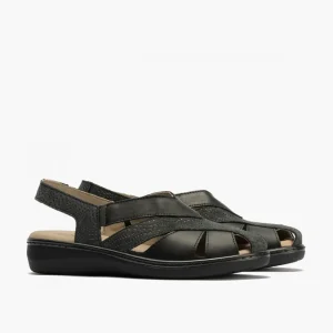 Calzaro Sandalias | Sandalia Plana Mujer 5583 Punta Cerrada Negro.