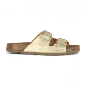 Calzaro Sandalias Bios | Sandalia Plana Perla Granada 700 Oro Max Platino