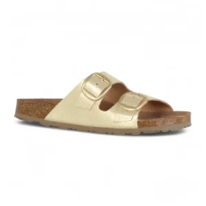 Calzaro Sandalias Bios | Sandalia Plana Perla Granada 700 Oro Max Platino