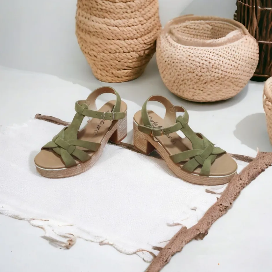 sandalia_tacn_ancho_y_pla_5-1.webp Calzaro Sandalias | Sandalia Tacón Ancho y Plataforma 32403 Kaki Verde Militar