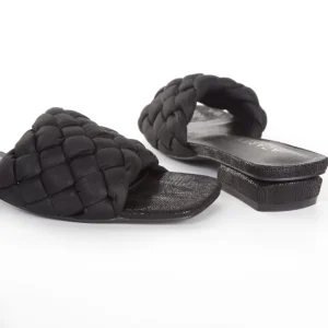 Calzaro Zuecos | Zapatos De Tac贸n | Sandalia Tacón Bajo Pala Acolchada Negro 164