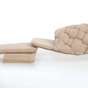 Calzaro Zuecos | Zapatos De Tac贸n | Sandalia Tacón Bajo Pala Acolchada Taupe 164
