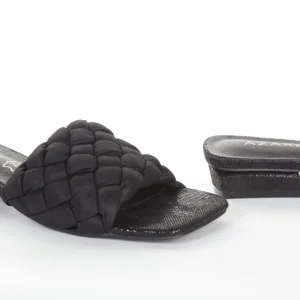 Calzaro Zuecos | Zapatos De Tac贸n | Sandalia Tacón Bajo Pala Acolchada Negro 164
