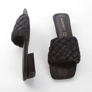 Calzaro Zuecos | Zapatos De Tac贸n | Sandalia Tacón Bajo Pala Acolchada Negro 164
