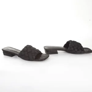 Calzaro Zuecos | Zapatos De Tac贸n | Sandalia Tacón Bajo Pala Acolchada Negro 164