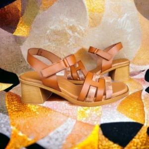 Calzaro Sandalias | Sandalia Tacón Medio 3747 Cuero