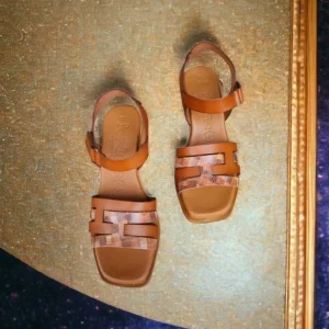 Calzaro Sandalias | Sandalia Tacón Medio 3747 Cuero