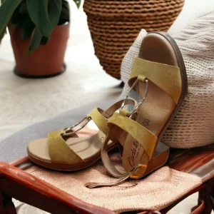 Calzaro Sandalias | Sandalia Tacón Medio 68538 Mostaza