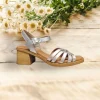 Calzaro Sandalias | Sandalia Tacón Medio 4167 Oro