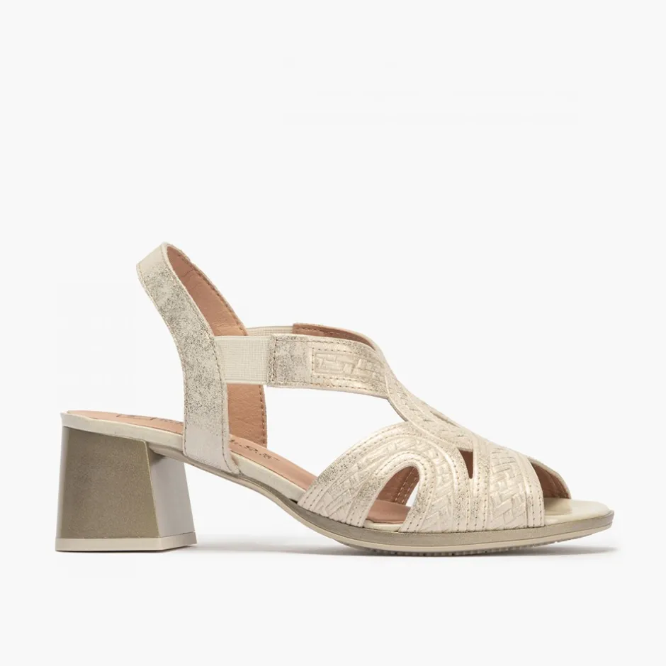sandalia_tacn_mujer__piel_2.webp Calzaro Sandalias | Sandalia Tacón Mujer 5690 Piel Fantasia Dorado.