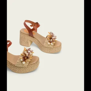 Calzaro Sandalias | Sandalia Tacón Piel 3063 y Textil Cuero Jillian.