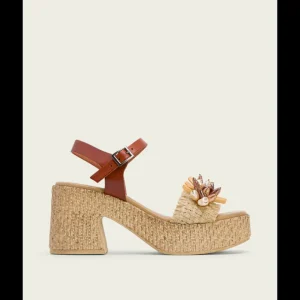 Calzaro Sandalias | Sandalia Tacón Piel 3063 y Textil Cuero Jillian.
