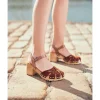 Calzaro Zuecos | Sandalias | Sandalia Tacón Serraje Taupe Cuero Giulia 2879.