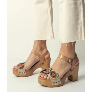 Calzaro Zuecos | Sandalia Tacón Yute Colores Gisela 2886.