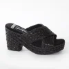 Calzaro Zuecos | Alpargatas | Sandalia zueco tacón ancho esparto 327 negro
