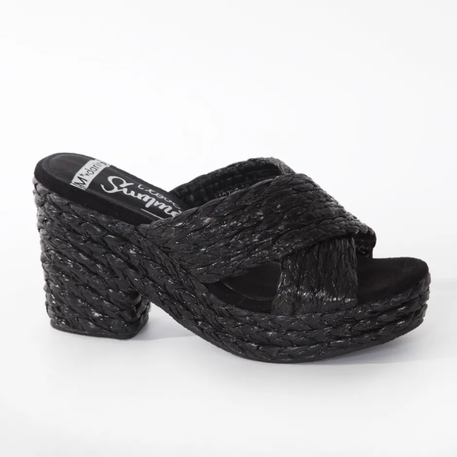sandalia_zueco_tacn_ancho_0-1.webp Calzaro Zuecos | Alpargatas | Sandalia zueco tacón ancho esparto 327 negro