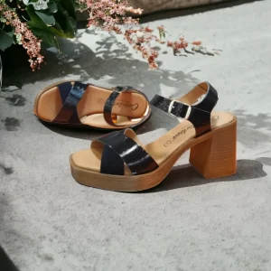 Calzaro Zapatos De Tac贸n | Sandalias de Tacón 78045 Charol Negro.