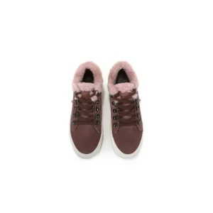 Calzaro Botas De Pelo | Sneaker Cordón Pelo Hook Serraje Lavanda