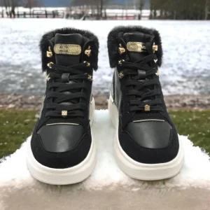 Calzaro Botas De Pelo | Zapatillas Deportivas Mujer 63358 Varese Negra