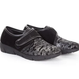 Calzaro Confort | Zapatillas Lycra Mujer 287 Negro