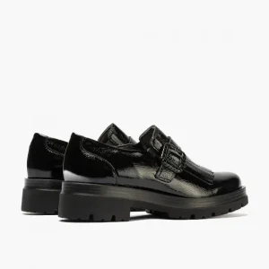Calzaro Mocasines | Zapato Abotinado 10097 en Charol de Mujer en Color Negro.