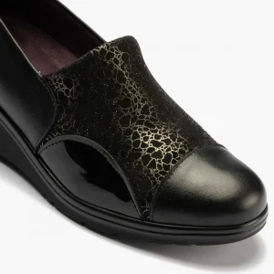Calzaro Confort | Zapato abotinado con Lycra para mujer 5322 color Negro