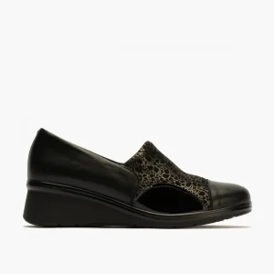 Calzaro Confort | Zapato abotinado con Lycra para mujer 5322 color Negro