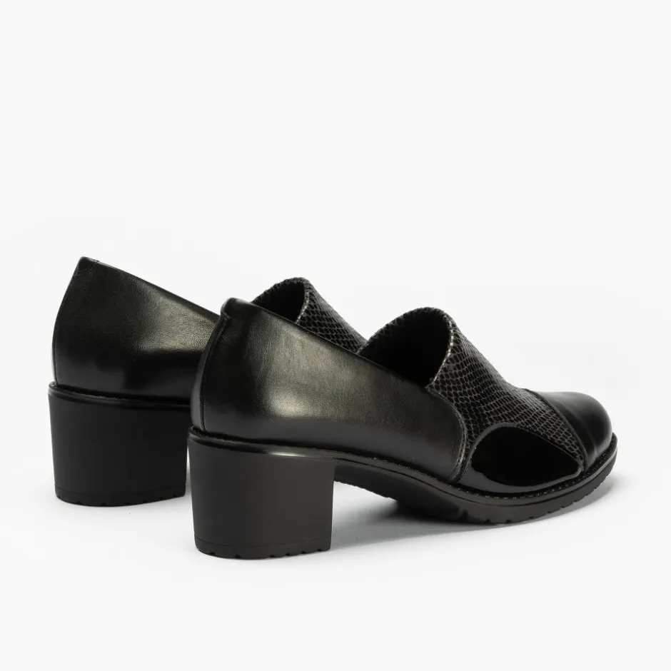 zapato_abotinado_con_lycr_3-2.webp Calzaro Zapatos De Tac贸n | Confort | Zapato Abotinado con Lycra Tacón Clásico 1633 Lucido/Pithon/Charol Negro