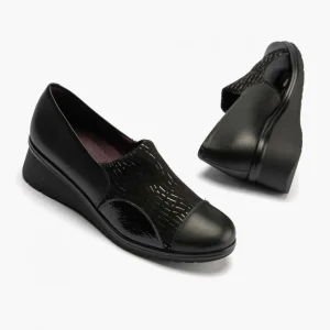 Calzaro Confort | Zapato abotinado Lycra para Mujer 10033 color Negro